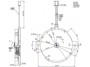 Schlanker und dünner Hybrid-Schrittmotor mit dem Schrittwinkel von 1.8 Grad und der Abmessung von 63mm