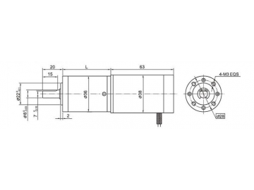 Permanenterregter DC-Getriebemotor, Planetengetriebemotor 36JX30K/38ZY63