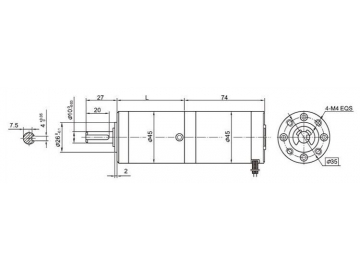 Permanenterregter DC-Getriebemotor, Planetengetriebemotor 45JX100K/45ZY68