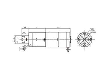 Permanenterregter DC-Getriebemotor, Planetengetriebemotor 56JX300K/60ZY105