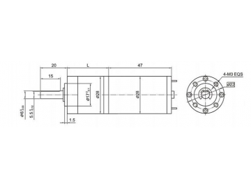 2Permanenterregter DC-Getriebemotor, Planetengetriebemotor 28JXE10K/28ZY47