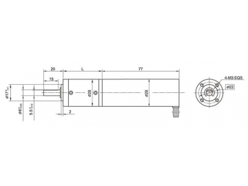 Bürstenloser Gleichstrommotor, Planetengetriebemotor 28JXB30K/28ZWN77