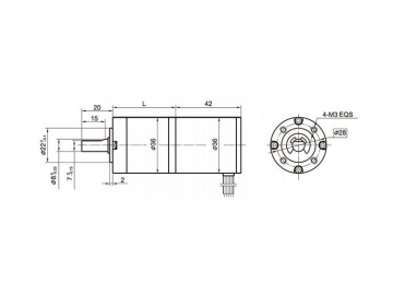 Bürstenloser Gleichstrommotor, Planetengetriebemotor 36JXE30K/36ZWN42