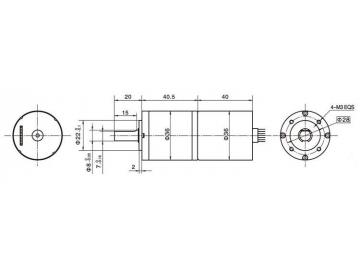 Bürstenloser Gleichstrommotor, Planetengetriebemotor 36JXE30K/36ZWNP40