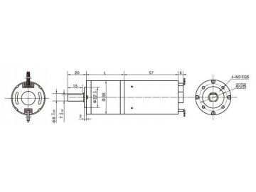 Bürstenloser Gleichstrommotor, Planetengetriebemotor 36JXE30K/36ZWNP57