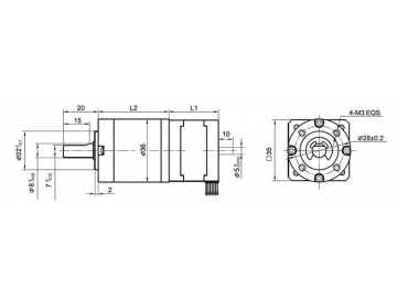 Schrittmotor mit Planetengetriebe 36JXES60K/35STH