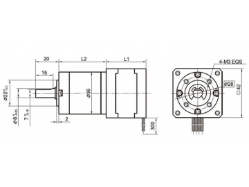 Schrittmotor mit Planetengetriebe 36JXES60K/42STH