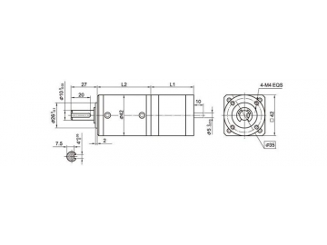 Schrittmotor mit Planetengetriebe 42JXGTS200K/42STH