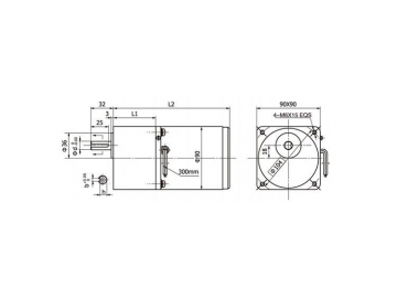 AC-Getriebemotor und Getriebe 90YS40