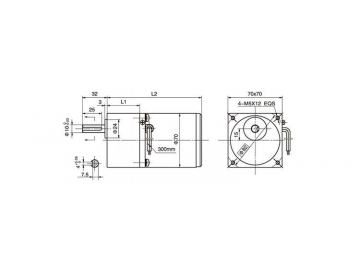 AC-Getriebemotor und Getriebe 70YS15