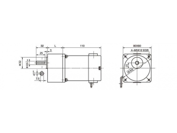 Permanenterregter DC-Getriebemotor 80JB100K/71ZY100