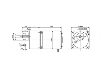 Permanenterregter DC-Getriebemotor 80JB100K/80ZY100