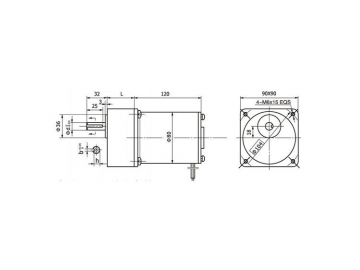 Permanenterregter DC-Getriebemotor 90JB200K/80ZY125