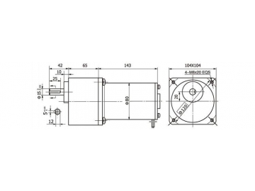 104JB300K/80ZY125 Permanenterregte DC-Getriebemotoren