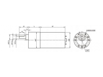 Permanenterregter DC-Getriebemotor 37JBE10K/36ZY57