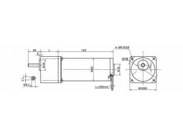 Permanenterregter DC-Getriebemotor 60JB50K/52ZY125