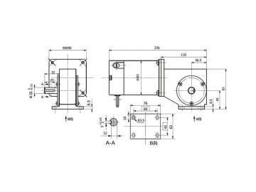 AC-Schneckengetriebemotor, DC-Schneckengetriebemotor 90JW/83ZY125