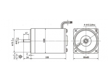 Permanenterregter DC-Motor 80ZY100