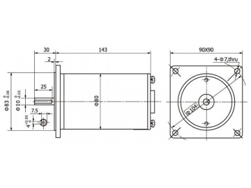 Permanenterregter DC-Motor 80ZY125