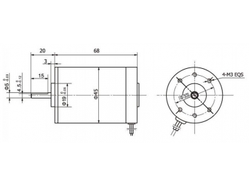 Permanenterregter Gleichstrommotor 45ZY68