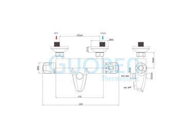 YG01 Ausgesetzte thermostatische Badewannenarmatur