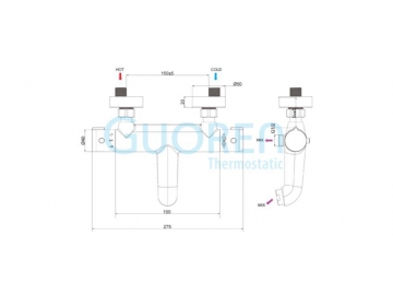 YG12 Thermostat Badewannenarmatur mit dem plattierten Plastikgriff