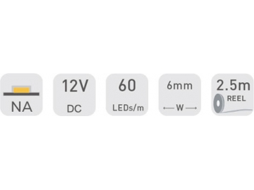 D860 12V 6mm  LED-Flexstreifen für Werbebeleuchtung