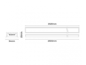 Leuchtkörper für LED-Strips zur Unterputzmontage, LE9435