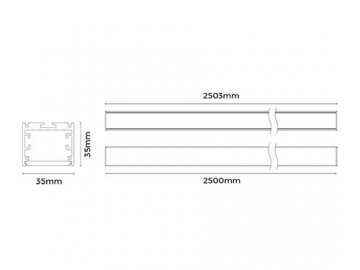 LED Aluminiumprofil für LED-Strips, AS3535-2500