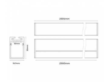 LED-Profil für LED-Vitrinenbeleuchtung, LS1911P(B)