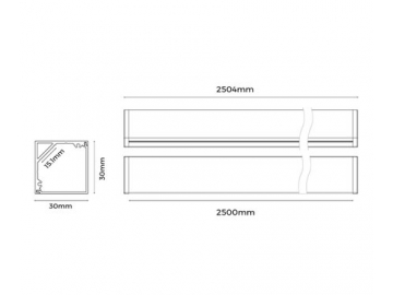 90° LED-Winkelprofil für LED-Strips, LG3030K(B)