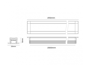 LED-Profil für LED-Streifen zur Deckenmontage, LE2513