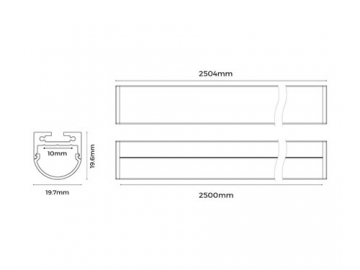 LED-Profil für LED-Vitrinenbeleuchtung, LS1911C(B)