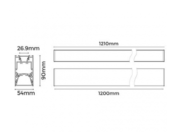 LED Alu Profil mit Deckenmontage, LH50