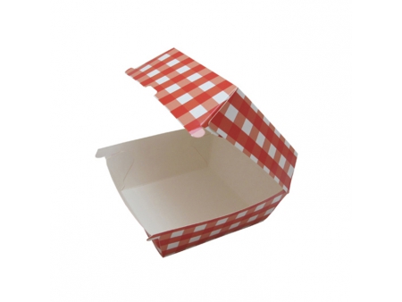 Hamburger-Box mit Klappdeckel, maßgeschneidertes Kraftpapier Verpackung