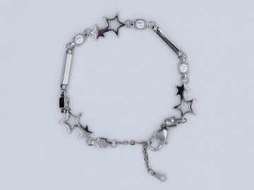 S918 - Edelstahl Magnetarmband mit Zirkonia-Steinen, Magnetschmuck Magnetisches Gesundheitsarmband, Magnettherapie Armband