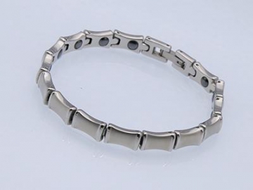 S1310-2 - Edelstahl Magnetarmband mit Silber-Look, Magnetschmuck Magnetisches Gesundheitsarmband, Magnettherapie Armband