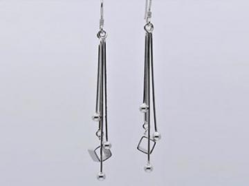 925 Sterling Silber Geometrische Dreieck Ohrringe , Lange Tropfen Ohrringe für Frauen und Mädchen als Partygeschenk