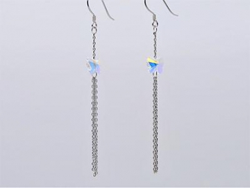 925 Sterling Silber Geometrische Dreieck Ohrringe , Lange Tropfen Ohrringe für Frauen und Mädchen als Partygeschenk