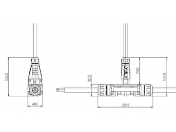 BC05 Rundsteckverbinder (3 polig für Wechselrichter)