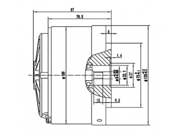 350W Elektromotor, Bürstenmotor, PMDC Motor ZD109A1                      Elektrische Antriebe für Flurförderzeuge zur Steuerung von vertikaler Bewegung