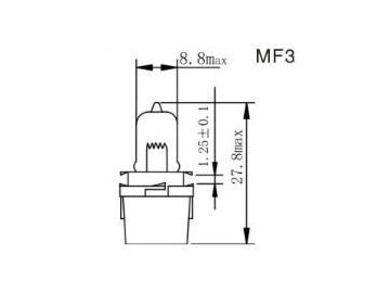 Glühlampe MF1, 2, 3, 4, Birne für Armatur-Kontrollleuchte Autolampe, Armaturlampe, Autozubehör, Fahrzeugbeleuchtung