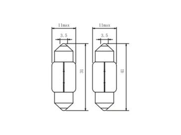 Soffittenlampe T11 C5W, Glühbirne, Soffitte KFZ Leuchtmittel, Autoteile, Autobeleuchtung, Fahrzeugbeleuchtung