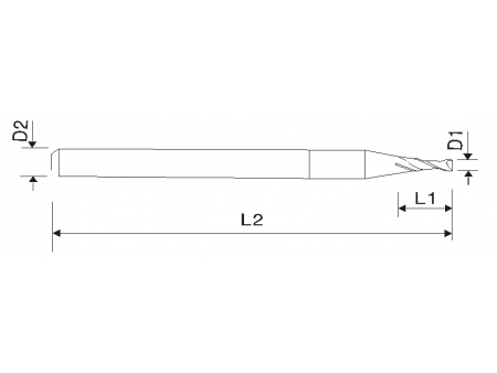 EMA11 0.1mm Mikrofräser, Hartmetallfräser, 2 Schneiden