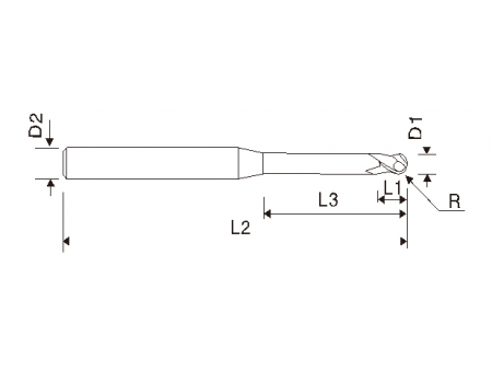 EMB12 Mikrofräser/ Mikro-Radiusfräser, 2 Schneiden