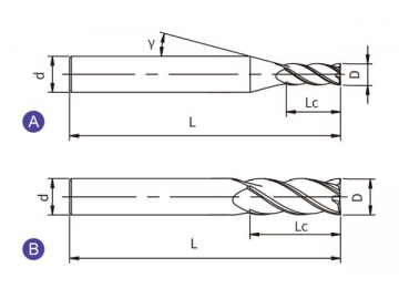 U-S4  Hartmetall Schaftfräser, 4 Schneiden