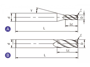 H-R4  Vollhartmetallfräser/ Eckradiusfräser, 4 Schneiden