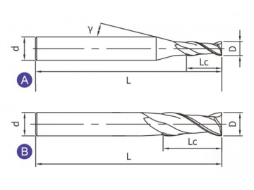 G-S2  Graphitfräser/ Hartmetall Schaftfräser für Graphit, 2 Schneiden