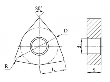 Schneidplatten/ Drehwendeschneidplatten für Stahl, negativ