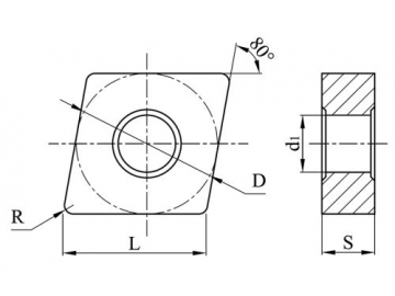 Schneidplatten/ Drehwendeschneidplatten für Stahl, negativ